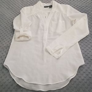 Casual sheer off white blouse